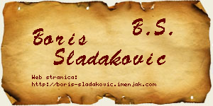 Boris Sladaković vizit kartica